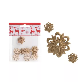 POLIREZIN JÉGVIRÁG, SZETTBEN, 8 DARABOS, ARANY, ZACSKÓBAN