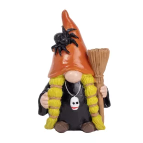   POLIREZIN HALLOWEEN MANÓ, SEPRŰVEL, PÓKKAL, NARANCSSÁRGA FEKETE