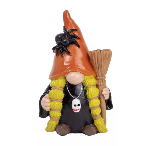 POLIREZIN HALLOWEEN MANÓ, SEPRŰVEL, PÓKKAL, NARANCSSÁRGA FEKETE