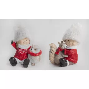 POLIREZIN TÉLIGYEREKEK, ÁLLATOKKAL, PIROS FEHÉR,