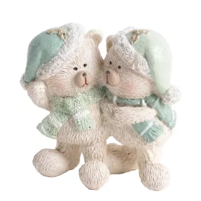 POLIREZIN MEDVÉK, MIKULÁS SAPKÁBAN, TÜRKIZ FEHÉR