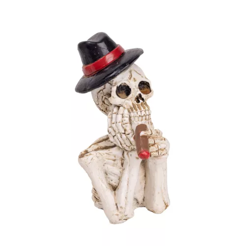 POLIREZIN CSONTVÁZ, SZIVAROZIK, FEKETE KALAPBAN, FEHÉR