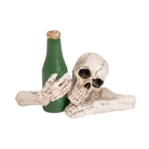 POLIREZIN CSONTVÁZ, PEZSGŐS ÜVEGGEL, ZÖLD FEHÉR