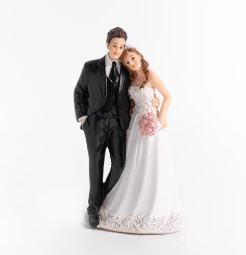 POLIREZIN ESKÜVŐI PÁR, ÖLELKEZŐK, FEKETE FEHÉR