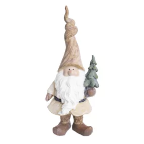   POLIREZIN TÖRPE, FENYŐFÁVAL, CSAVAROS SAPKÁBAN, KRÉM BARNA