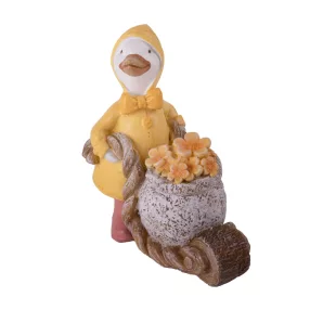 POLIREZIN KACSA, VIRÁGKOSÁRRAL, TALICSKÁVAL, SÁRGA BARNA