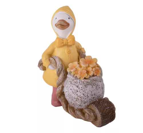 POLIREZIN KACSA, VIRÁGKOSÁRRAL, TALICSKÁVAL, SÁRGA BARNA