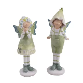 POLIREZIN FIGURÁK, PILLANGÓSZÁRNNYAL, ZÖLD