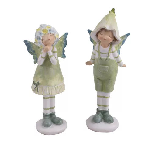 POLIREZIN FIGURÁK, PILLANGÓSZÁRNNYAL, ZÖLD