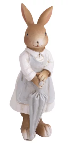 POLIREZIN NYULAK, TÁSKÁVAL ÉS ESERNYŐVEL, NATÚR FEHÉR