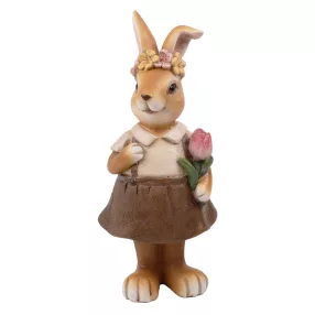 POLIREZIN NYÚL, SZOKNYÁBAN, TULIPÁNNAL, BARNA