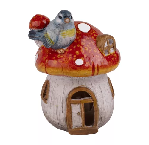 POLIREZIN GOMBAHÁZ, MADÁRRAL, NARANCSSÁRGA