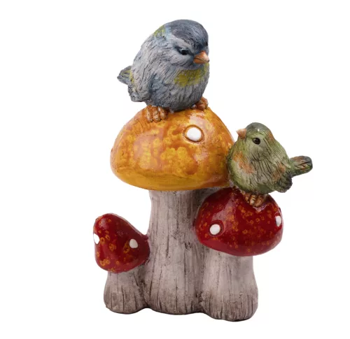 POLIREZIN GOMBÁK, MADÁRRAL, NARANCSSÁRGA PIROS