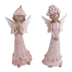 POLIREZIN TÜNDÉR, ÁLLÓ, VIRÁG RUHÁBAN, RÓZSASZÍN