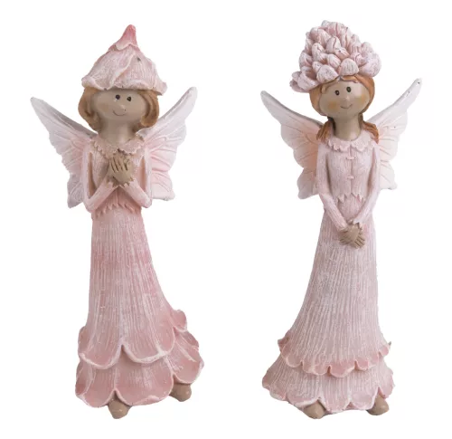 POLIREZIN TÜNDÉR, ÁLLÓ, VIRÁG RUHÁBAN, RÓZSASZÍN