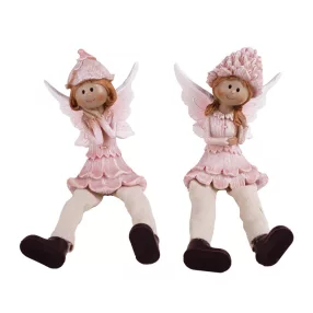   POLIREZIN TÜNDÉR, LÓGÓ LÁBBAL, VIRÁG RUHÁBAN, RÓZSASZÍN