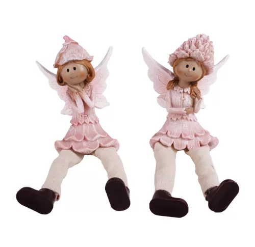 POLIREZIN TÜNDÉR, LÓGÓ LÁBBAL, VIRÁG RUHÁBAN, RÓZSASZÍN