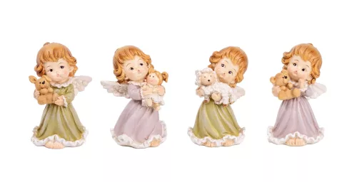 POLIREZIN ANGYAL, RUHÁBAN, BABÁVAL, ÁLLATOKKAL, LILA ZÖLD