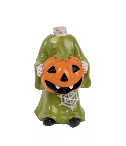 POLIREZIN HALLOWEEN TÖK, FEJETLEN, ZÖLD NARANCSSÁRGA