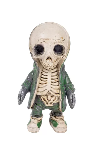 POLIREZIN CSONTVÁZ, KAPUCNIS KABÁTBAN, ZÖLD