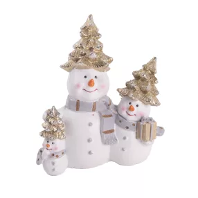 POLIREZIN HÓEMBEREK FENYŐFA SAPKÁBAN, FEHÉR ÉS ARANY