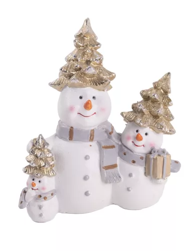 POLIREZIN HÓEMBEREK FENYŐFA SAPKÁBAN, FEHÉR ÉS ARANY