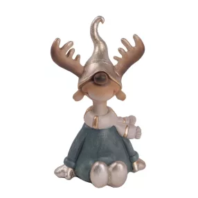 POLIREZIN RÉNSZARVAS SÜVEGBEN, ZÖLD RUHÁS