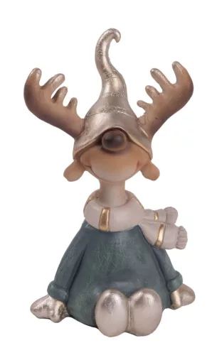 POLIREZIN RÉNSZARVAS SÜVEGBEN, ZÖLD RUHÁS