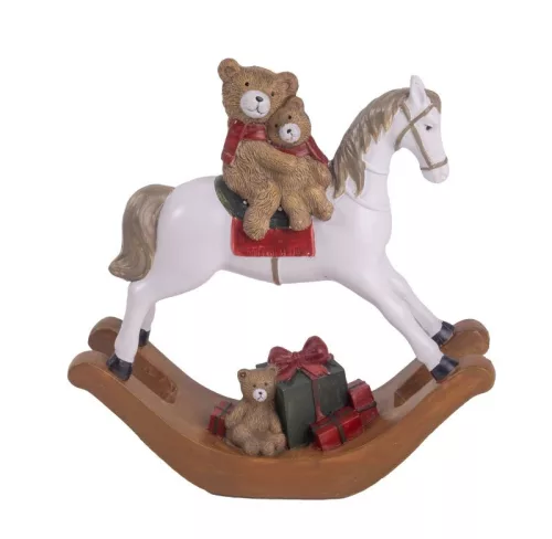 POLIREZIN HINTALÓ, MEDVÉKKEL ÉS AJÁNDÉK DOBOZZAL, BARNA ÉS FEHÉR