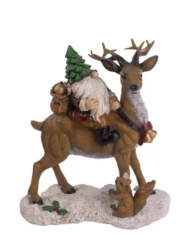 POLIREZIN SZARVASON MIKULÁS, FENYŐFA SAPKÁBAN, BARNA