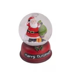   POLIREZIN HAVAZÓ GÖMB, MIKULÁS ZSÁKKAL, MERRY CHRISTMAS FELIRAT, PIROS