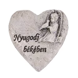   POLIREZIN SZÍVEN ANGYAL GALAMBBAL, NYUGODJ BÉKÉBEN FELIRAZ, SZÜRKE