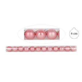   KARÁCSONYI DÍSZ, DISCOGÖMB, SZETTBEN, PVC DOBOZBAN, 12DARABOS, RÓZSASZÍN