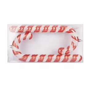   KARÁCSONYI DÍSZ, SÉTAPÁLCA, SZETTBEN, PVC DOBOZBAN, 2DARABOS, ROSEGOLD