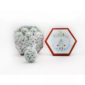   DEKOR KARÁCSONYI GÖMB SZETT DÍSZDOBOZBAN, 14 DARABOS,  ORRSZAKÁLL, FEHÉR