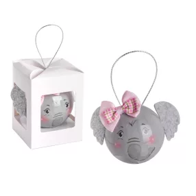 DEKOR KARÁCSONYI GÖMB DÍSZDOBOZBAN, ELEFÁNT LÁNY FEJ
