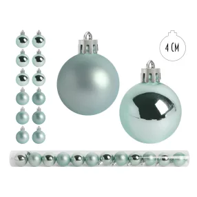   KARÁCSONYI DÍSZ GÖMB, SZETTBEN, PVC DOBOZBAN, 12 DARABOS, TÜRKIZ