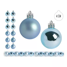   KARÁCSONYI DÍSZ GÖMB, SZETTBEN, PVC DOBOZBAN, 12 DARABOS, AZÚRKÉK