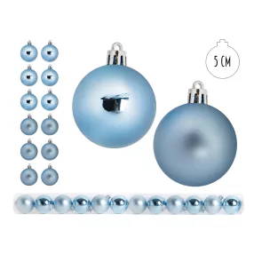   KARÁCSONYI DÍSZ GÖMB, SZETTBEN, PVC DOBOZBAN, 12 DARABOS, AZÚRKÉK
