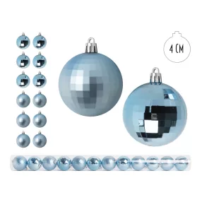   KARÁCSONYI DÍSZ, DISCOGÖMB, SZETTBEN, PVC DOBOZBAN, 12 DARABOS, AZÚRKÉK