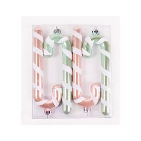   KARÁCSONYFA DÍSZ, AKASZTÓS, BOT, SZETTBEN, 4 DARABOS, GLITTERES, RÓZSASZÍN ÉS TÜRKIZ