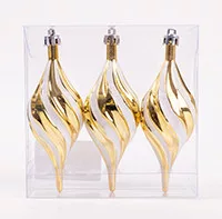 KARÁCSONYFA DÍSZ, AKASZTÓS, CSEPP, SZETTBEN, 3 DARABOS, GLITTERES, ARANY ÉS FEHÉR