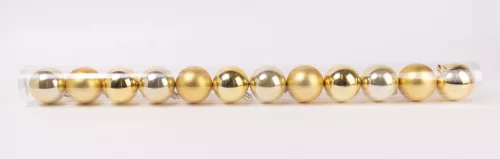 KARÁCSONYI DÍSZ GÖMB, SZETTBEN, PVC DOBOZBAN, 12 DARABOS, ARANY