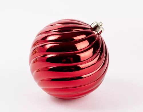 KARÁCSONYI DÍSZ GÖMB, BORDÁS, PIROS