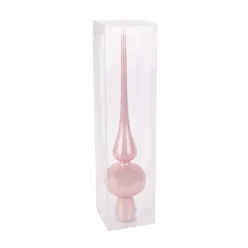 ÜVEG KARÁCSONYI CSÚCSDÍSZ PVC DOBOZBAN, SILKPINK