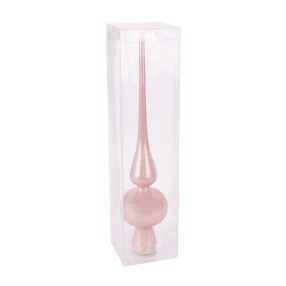 ÜVEG KARÁCSONYI CSÚCSDÍSZ PVC DOBOZBAN, SILKPINK