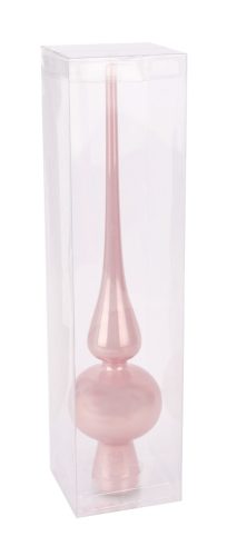 ÜVEG KARÁCSONYI CSÚCSDÍSZ PVC DOBOZBAN, SILKPINK