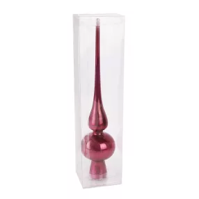 ÜVEG KARÁCSONYI CSÚCSDÍSZ PVC DOBOZBAN, BURGUNDI