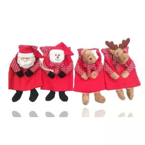   TEXTIL SZÜTYŐ TÉLAPÓ VAGY HÓEMBER VAGY MEDVE VAGY RÉNSZARVAS FEJJEL-KÉZZEL -LÁBBAL, PIROS