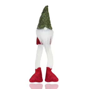   DEKOR FILC ORRSZAKÁLL LÓGÓLÁBÚ, KÖTÖTT ZÖLD SAPKÁBAN PIROS RUHÁBAN FEHÉR SZAKÁLLAL